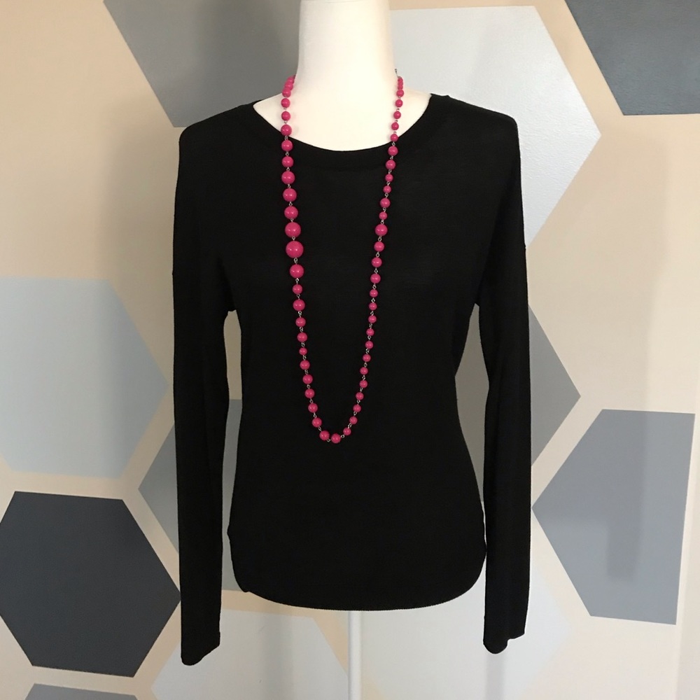 Fossil Long Pink Beaded Necklace